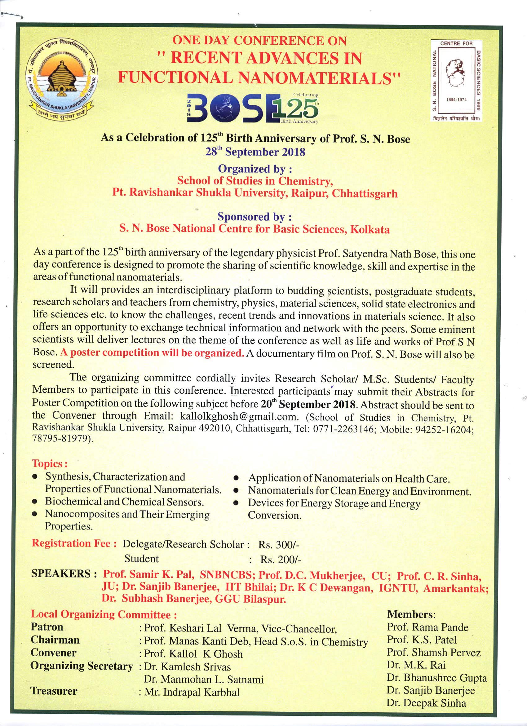 BOSE - 125 : OUTREACH PROGRAMME 